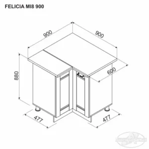 Dulap FELICIA MI8 900 (modul inferior de colt)