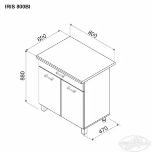 Modul inferior IRIS 800 BI (sertar+usi)